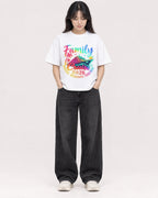 Mockup Boxy Heavyweight Tee White female full-body 13