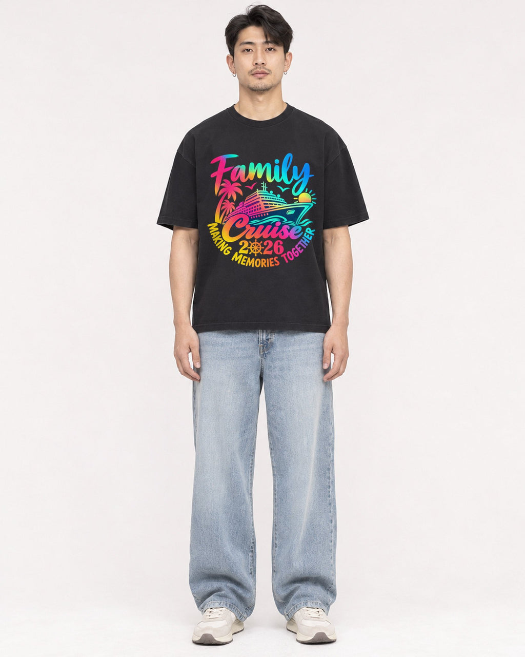 Mockup Boxy Heavyweight Tee Black male full-body 13