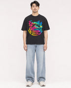 Mockup Boxy Heavyweight Tee Black male full-body 13