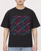 Mockup Boxy Heavyweight Tee Black male close-up 01