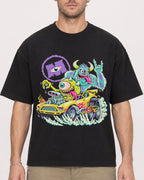 Mockup Boxy Heavyweight Tee Black male close-up 08
