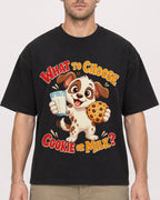 Mockup Boxy Heavyweight Tee Black male close-up 08