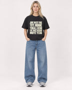 Mockup Boxy Heavyweight Tee Black female full-body 08