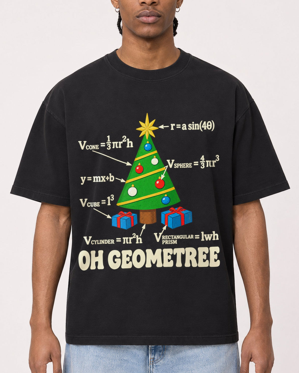 Mockup Boxy Heavyweight Tee Black male close-up 25