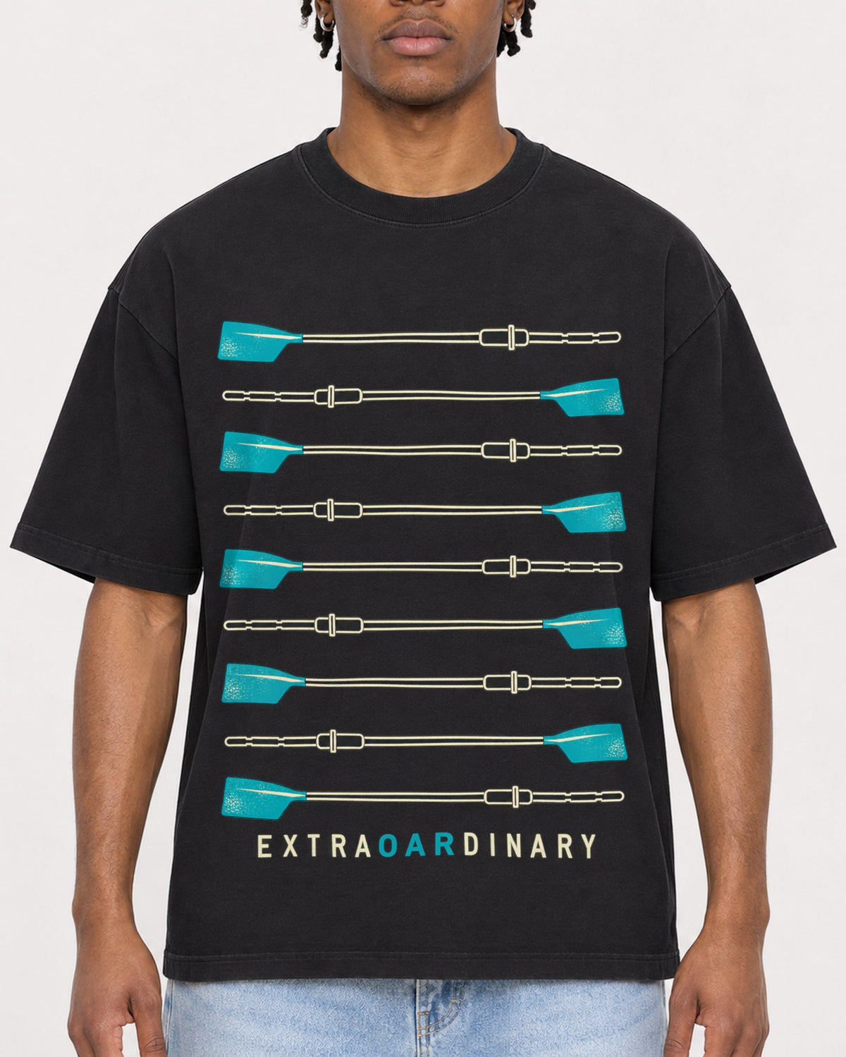 Mockup Boxy Heavyweight Tee Black male close-up 05