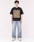 Mockup Boxy Heavyweight Tee Black male full-body 01