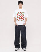 Mockup Boxy Heavyweight Tee White male full-body 01