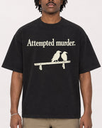 Mockup Boxy Heavyweight Tee Black male close-up 04