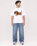 Mockup Boxy Heavyweight Tee White male full-body 02