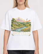 Mockup Boxy Heavyweight Tee White female close-up 08