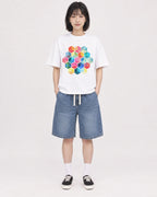 Mockup Boxy Heavyweight Tee White female full-body 11