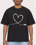 Mockup Boxy Heavyweight Tee Black male close-up 05