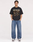 Mockup Boxy Heavyweight Tee Black male full-body 10