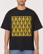 Mockup Boxy Heavyweight Tee Black male close-up 10
