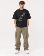 Mockup Boxy Heavyweight Tee Black male full-body 08