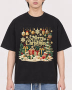 Mockup Boxy Heavyweight Tee Black male close-up 11