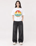 Mockup Boxy Heavyweight Tee White female full-body 03