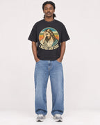 Mockup Boxy Heavyweight Tee Black male full-body 34