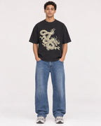 Mockup Boxy Heavyweight Tee Black male full-body 10