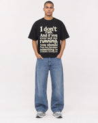 Mockup Boxy Heavyweight Tee Black male full-body 50