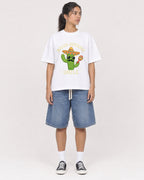 Mockup Boxy Heavyweight Tee White female full-body 16