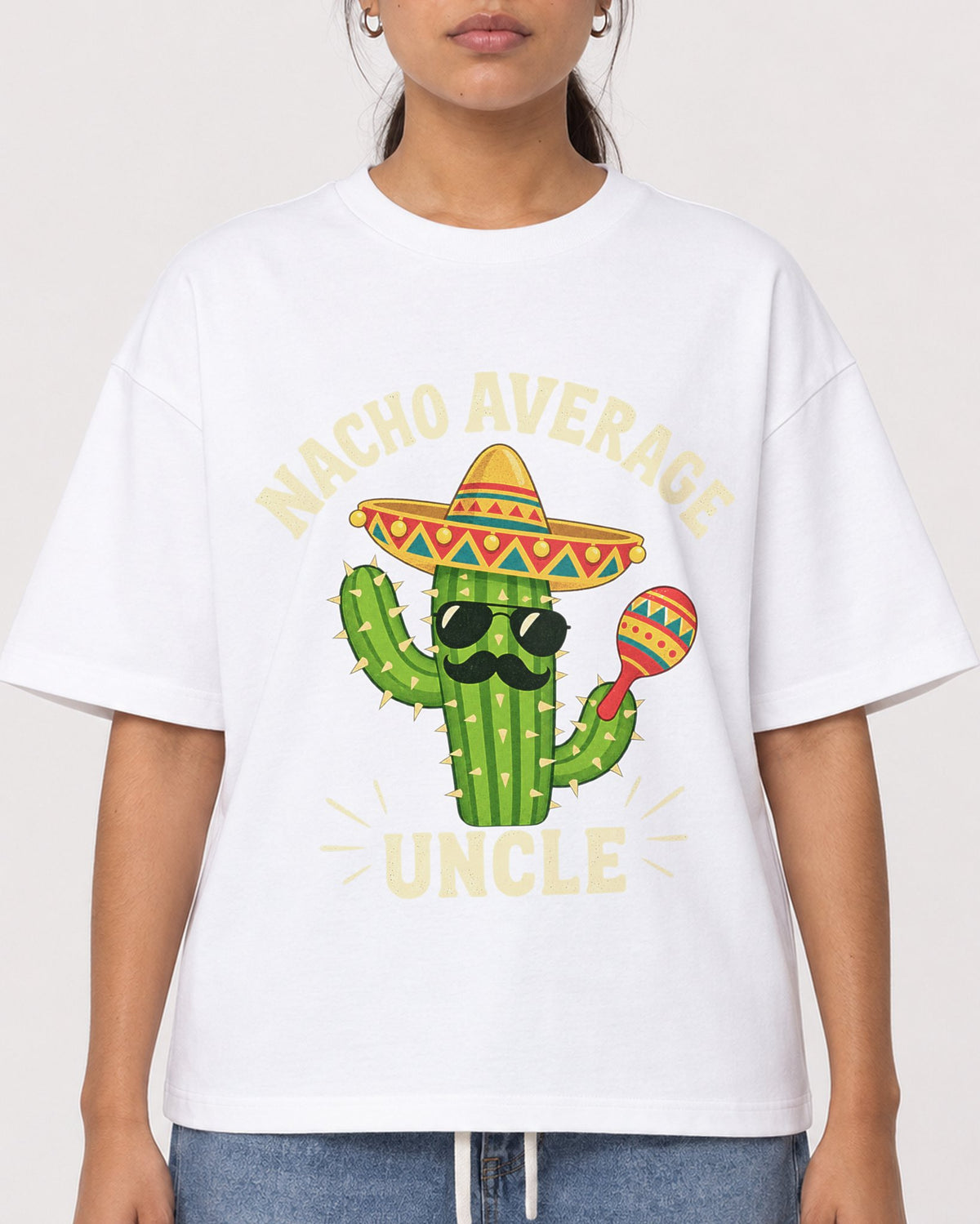 Mockup Boxy Heavyweight Tee White female close-up 16