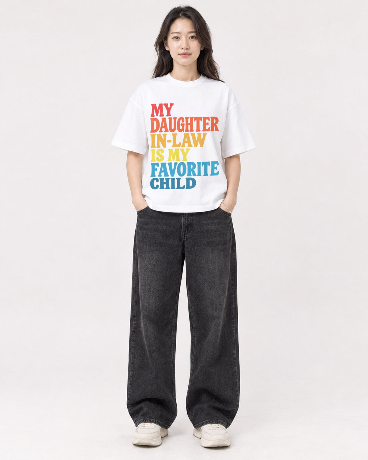 Mockup Boxy Heavyweight Tee White female full-body 03