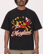 Mockup Boxy Heavyweight Tee Black male close-up 04