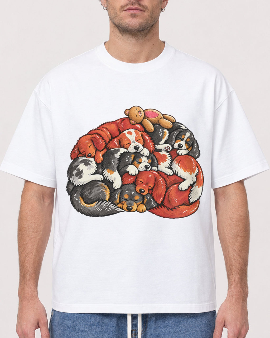 Mockup Boxy Heavyweight Tee White male close-up 08