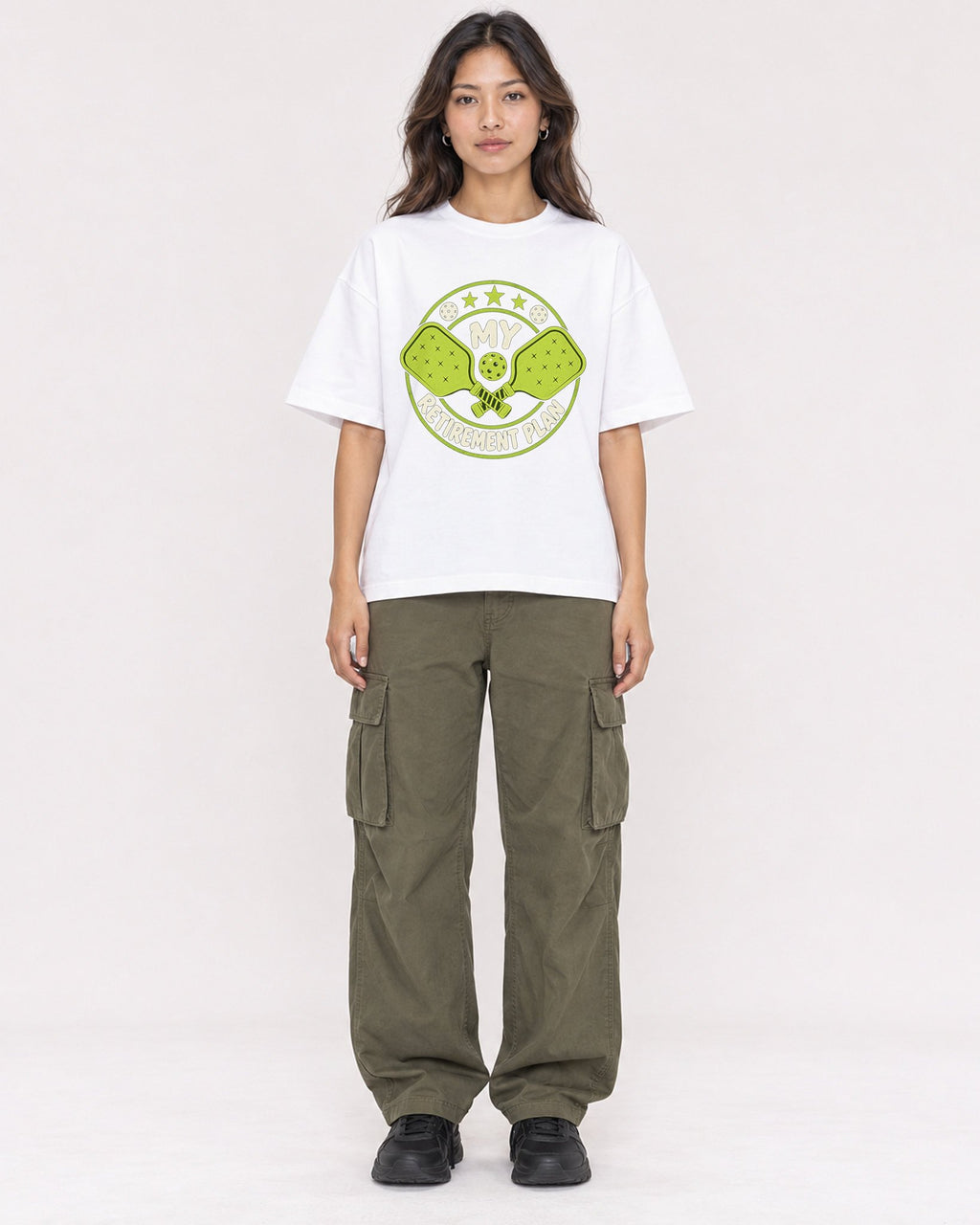 Mockup Boxy Heavyweight Tee White female full-body 02