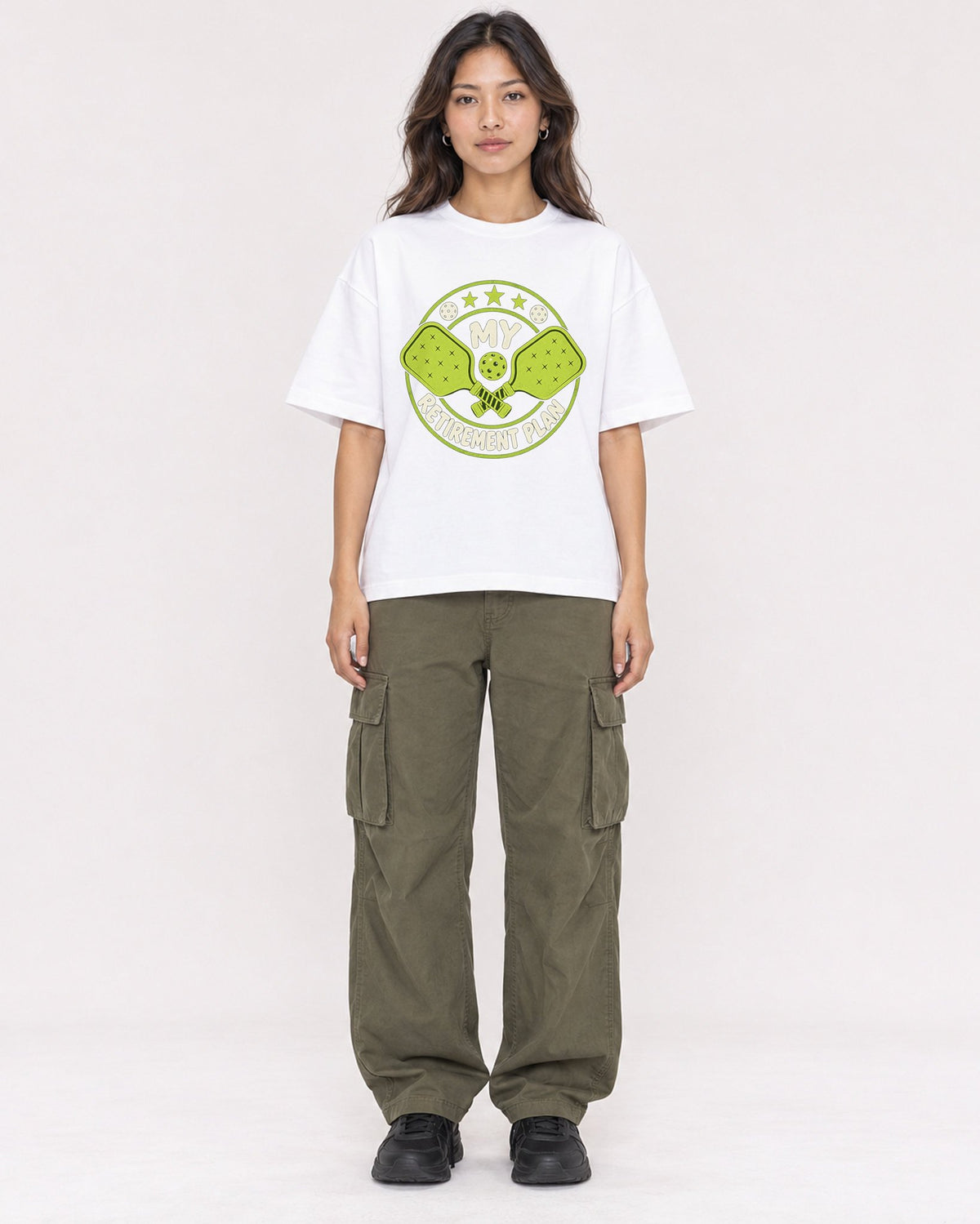 Mockup Boxy Heavyweight Tee White female full-body 02