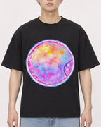 Mockup Boxy Heavyweight Tee Black male close-up 01