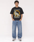 Mockup Boxy Heavyweight Tee Black male full-body 06