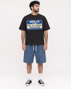 Mockup Boxy Heavyweight Tee Black male full-body 07