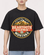 Mockup Boxy Heavyweight Tee Black male close-up 01