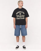 Mockup Boxy Heavyweight Tee Black male full-body 39