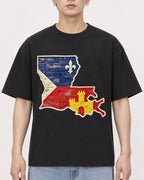 Mockup Boxy Heavyweight Tee Black male close-up 01