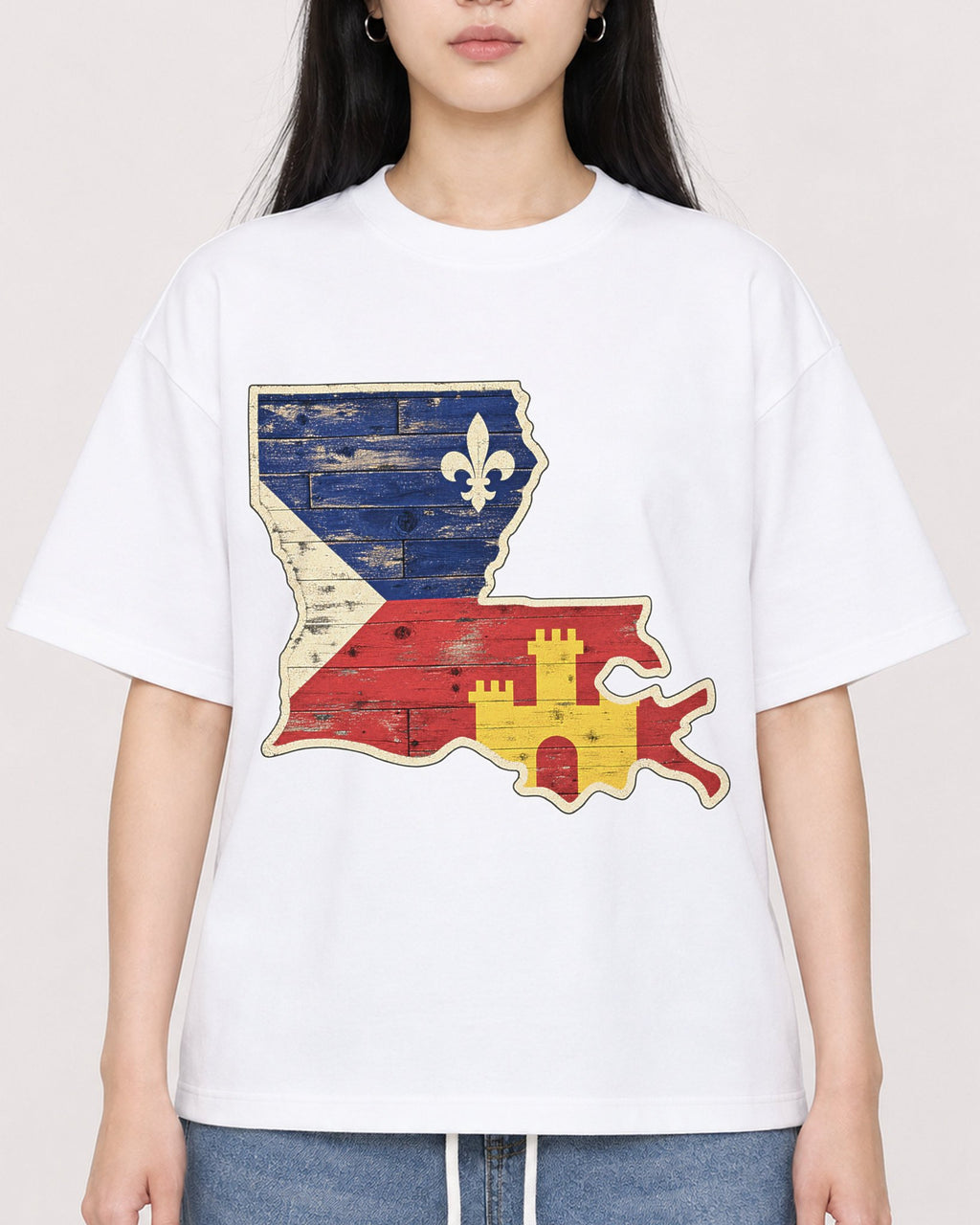 Mockup Boxy Heavyweight Tee White female close-up 01