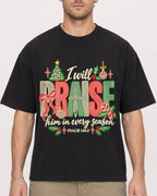 Mockup Boxy Heavyweight Tee Black male close-up 08