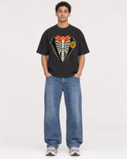 Mockup Boxy Heavyweight Tee Black male full-body 10