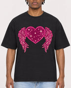 Mockup Boxy Heavyweight Tee Black male close-up 05