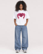 Mockup Boxy Heavyweight Tee White female full-body 05