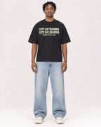 Mockup Boxy Heavyweight Tee Black male full-body 05