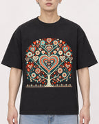 Mockup Boxy Heavyweight Tee Black male close-up 01