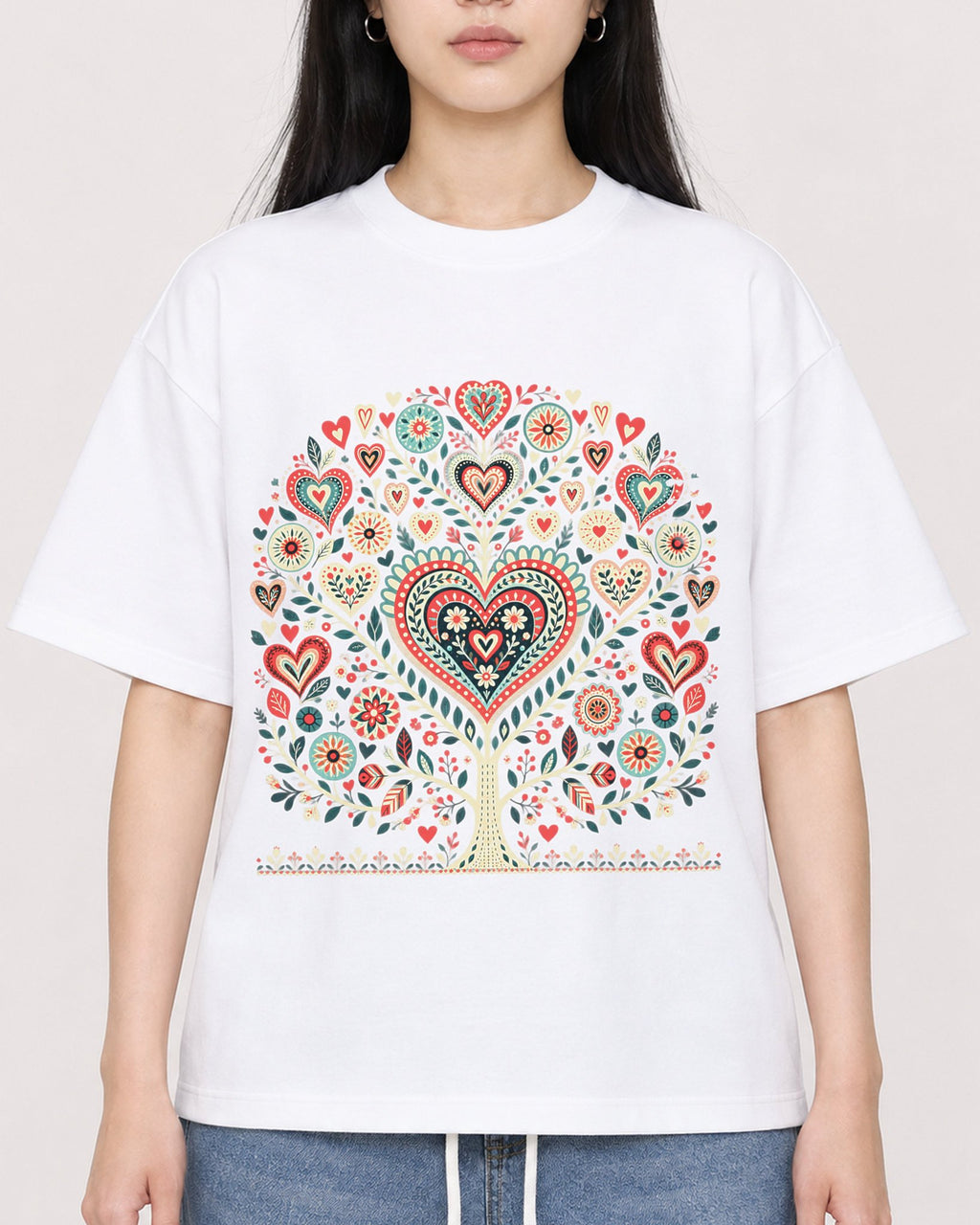 Mockup Boxy Heavyweight Tee White female close-up 01