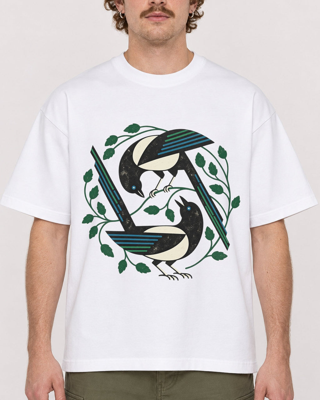 Mockup Boxy Heavyweight Tee White male close-up 09