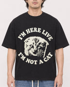 Mockup Boxy Heavyweight Tee Black male close-up 03
