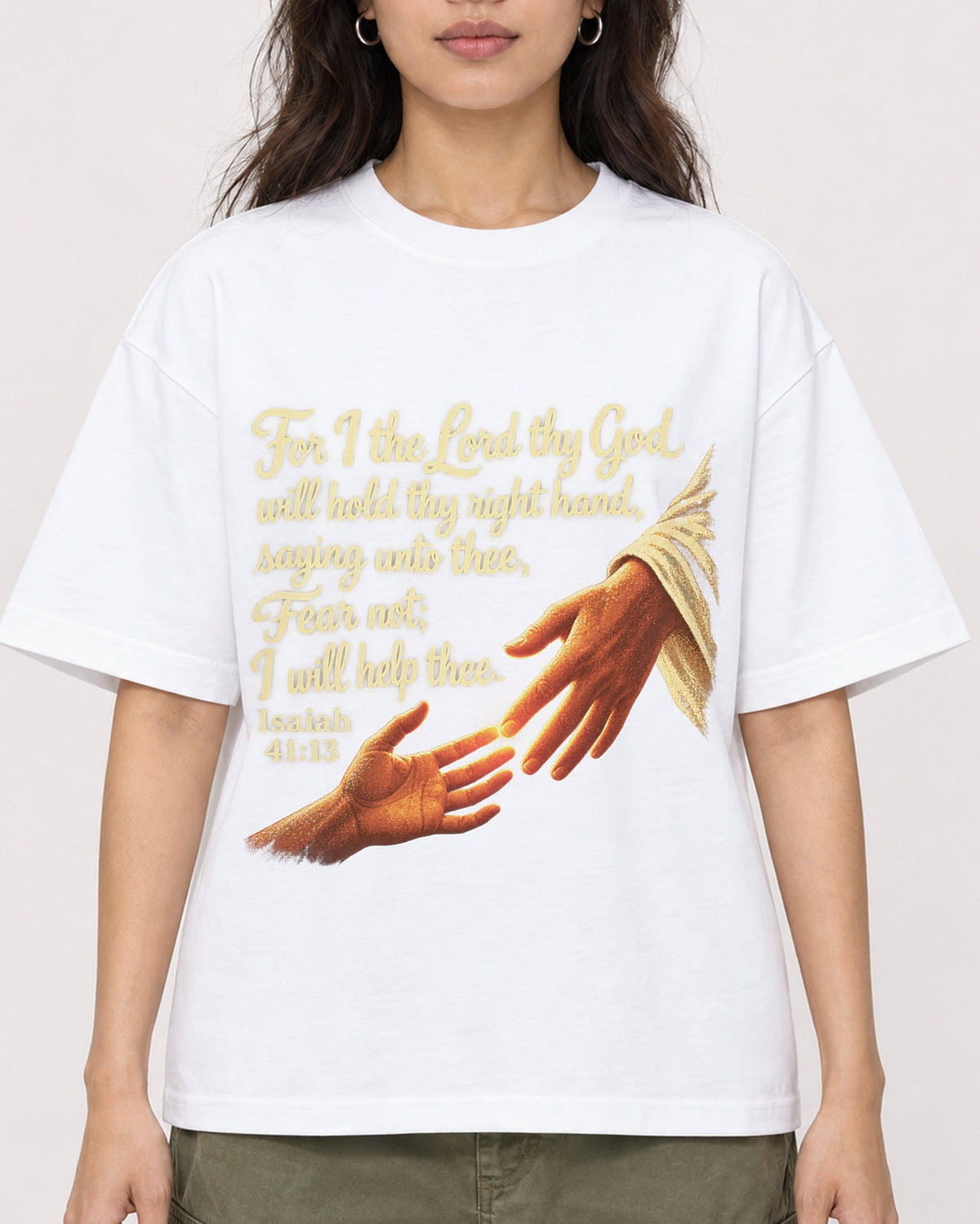 Mockup Boxy Heavyweight Tee White female close-up 02
