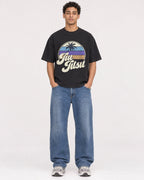 Mockup Boxy Heavyweight Tee Black male full-body 10