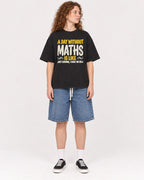 Mockup Boxy Heavyweight Tee Black female full-body 09